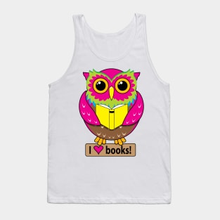 Owl: I Love Books Tank Top